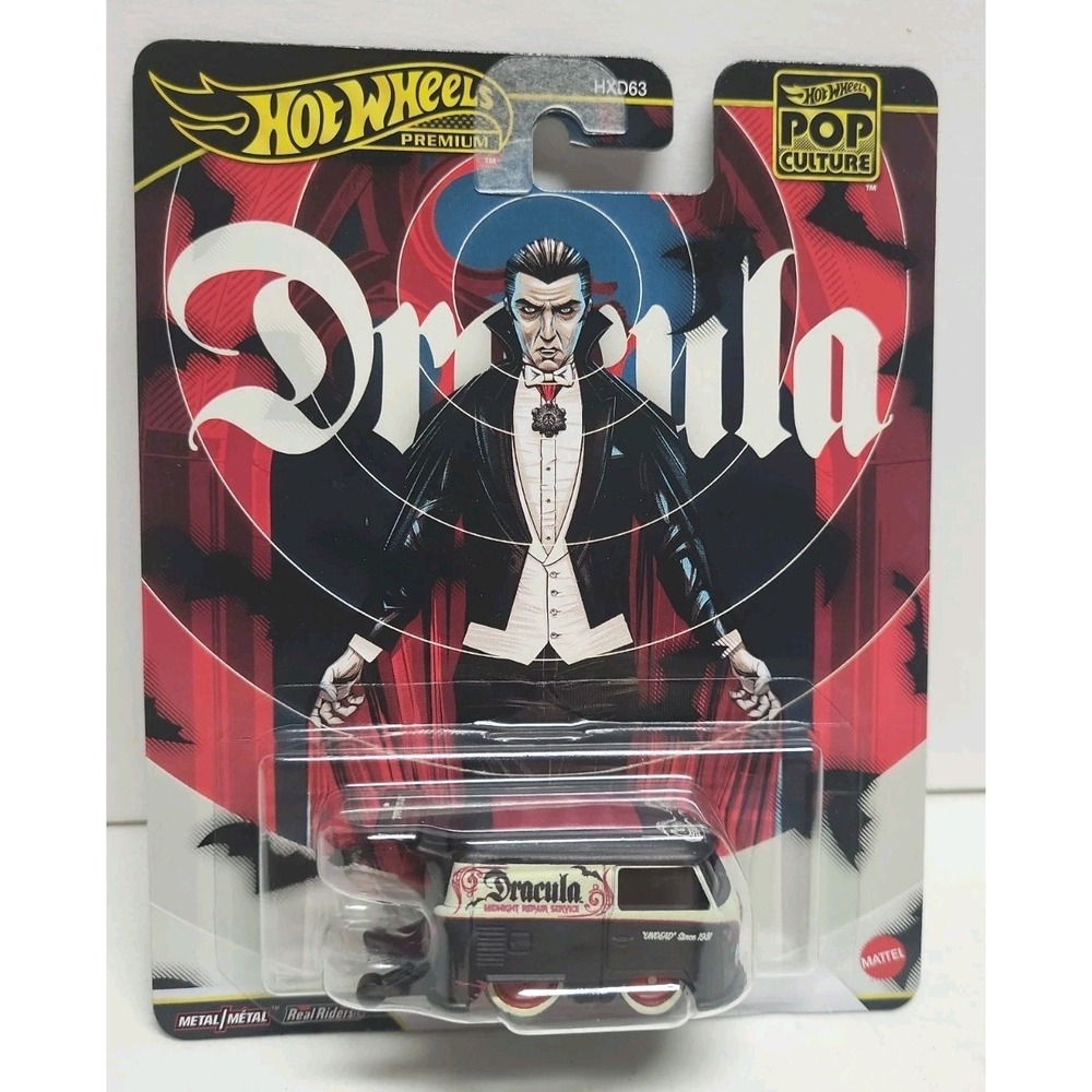 New 2026 Hot Wheels Pop Culture Dracula Kool Kombi Real Riders Toy Car Collect